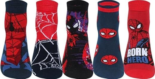 Supersox Disney Character Ankle Length Socks Collection for Men Pack of 5 (Free Size)
