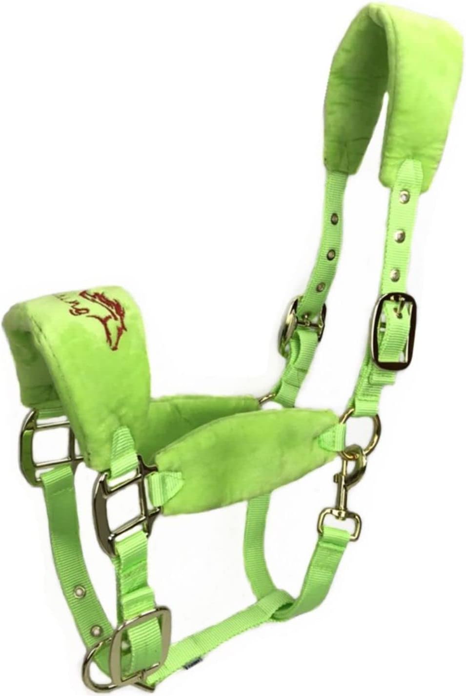 UNISTRENGH Fleece Padded Horse Halters with Nylon Lead Horse Bridle Halter and Anti-wear Rose/Gold Color Hardware Accessories
