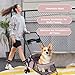 Pongnas 4 Wheels Dog Stroller, Puppy Cage Jogger Stroller with Mesh Design, Steel Frame and Storage Bag Design, for Small Medium Dog and Cat