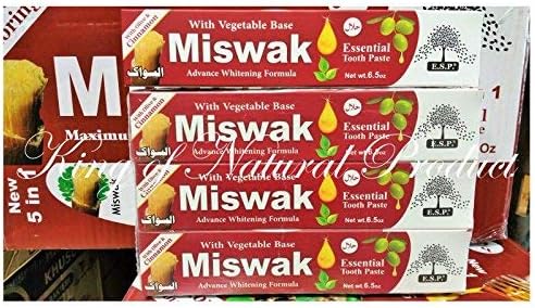 NEW 5 IN 1 ORGANIC MISWAK HERBAL TOOTHPASTE 6.5oz 6 pack