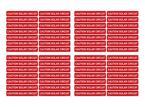 Pack of 56 | Caution Solar Circuit Stickers | Decals | Labels | PV Solar System | 2020 & 2017 Code | Photovoltaic Safety | Electrical Panel | Photovoltaic System | Solar PV Safety | Conduit