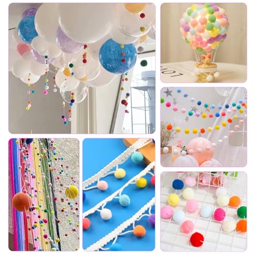 Luxoraiova 500 Stück Pompons zum Basteln, 1-3cm Bunt Mini Pompons zum Basteln, Mini Pom Poms Filzkugeln Bunt für Lustige DIY Kreative Handwerk, Feine Haar-Accessoires, Partydekoration