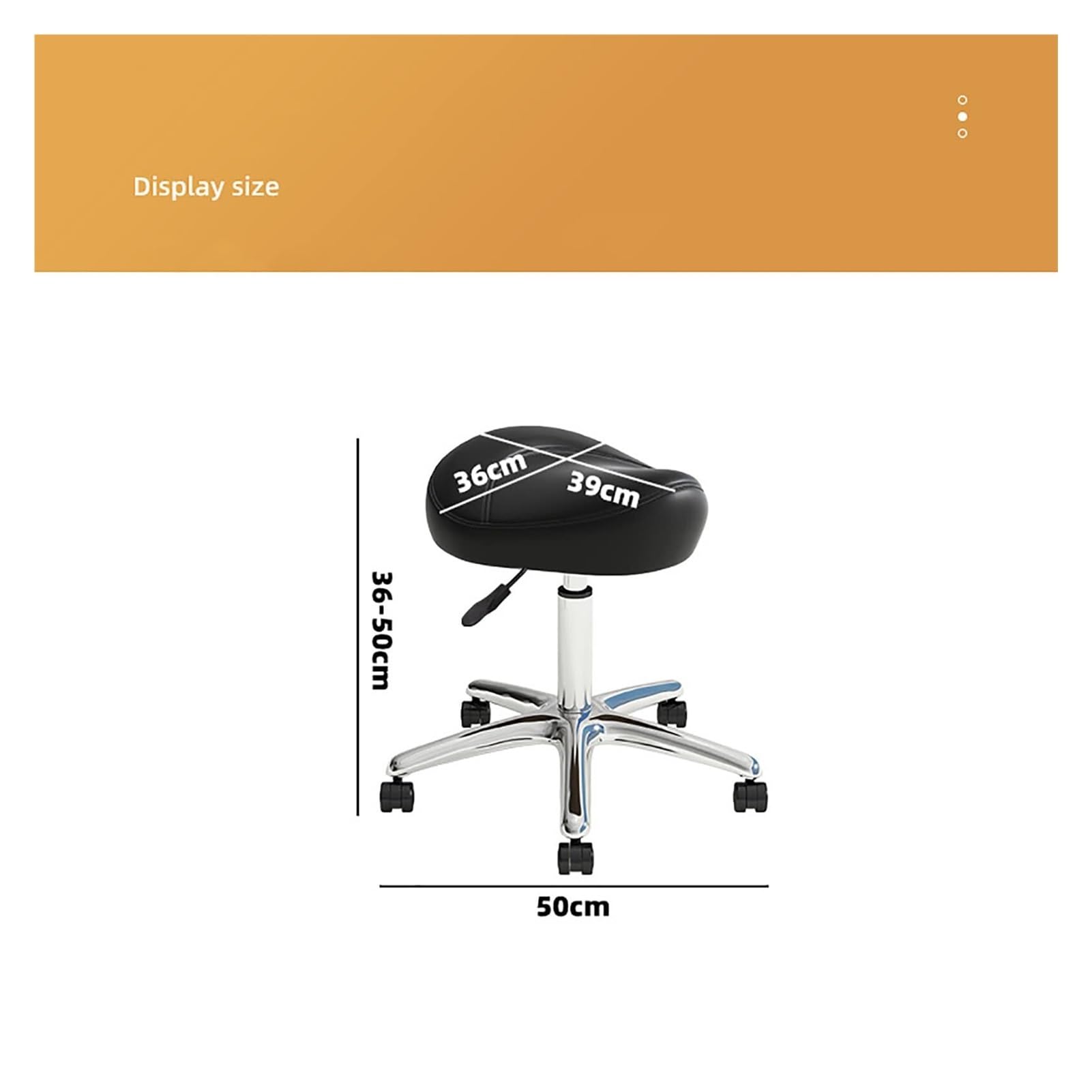 Taburete con Ruedas y Altura Ajustable for Laboratorio, clínica, Dentista, salón, masajes, Oficina y Cocina. Asiento Giratorio Resistente.(C)