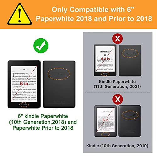 Vori Stand Case For 6" Kindle Paperwhite (Fits 10Th Generation 2018 / All Paperwhite Generations Prior To 2018 ) Pu Leather Case Smart Cover With Auto-Wake/Sleep And Hand Strap, Mandalas Galaxy #TOP1