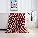 Valerian Luxury Velvet Super Soft Light Weight Blanket Prints Fleece Throw - All Year Round Home Decor, Fuzzy Warm and Cozy Throws, Couch and Gift, 50 x 60 inch, Quatrefoil Burgundy