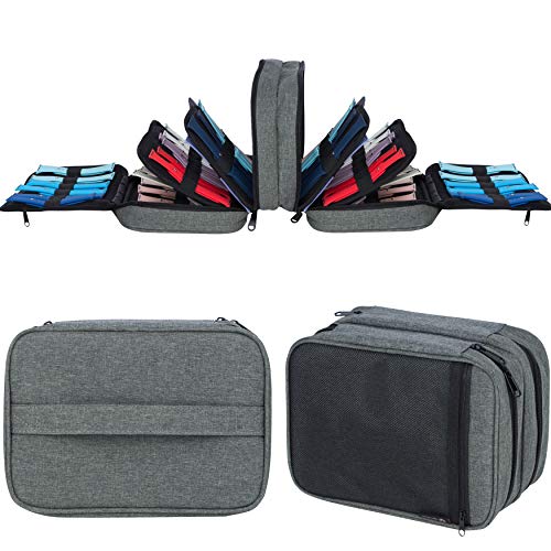 PACMAXI Aufbewahrungsbox für 84 Uhrenarmbänder, kompatibel mit Uhren, erweiterbarer Uhrenbandhalter, Riemen, passend die meisten Größen von Uhrenarmbändern, Organizer Zubehör (dunkelgrau) Cover