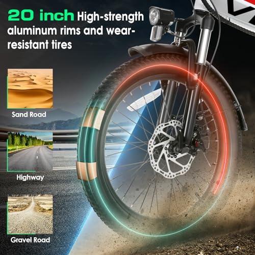 Vivi Folding Electric Bike for Adults, 20″ x 2.4 Fat Tire
