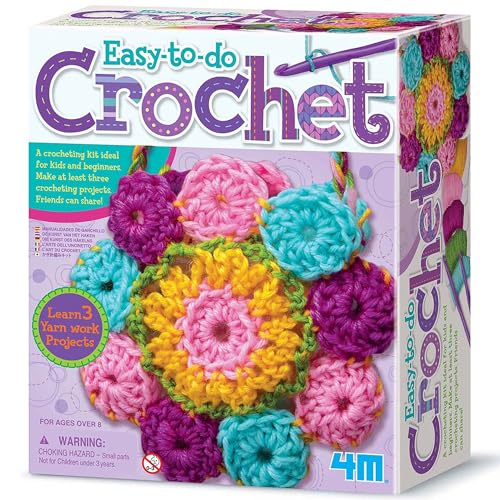 4M: Easy-to-Do Crochet - DIY Knitting Craft Kit, Learn 3