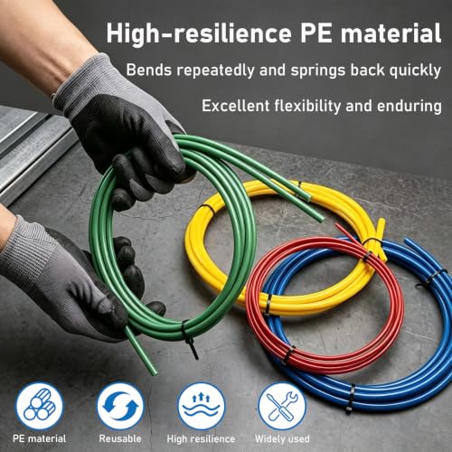 Image of 4Pcs 4M Air Conditioning Copper Tubing Pipe Extension Kit 1 /4, 1 /2, 3 /8, 5 /8 Inch HVAC Copper Pipe Bender with PE Plastic Strips for Air Conditioning & Refrigerator Repair Tube Bender Set