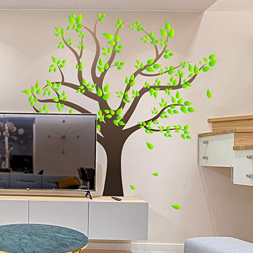 Rw-1080 3D Green Tree Wall Stickers Family Photo Tree Wall Decal Removable Peel And Stick Diy Art Wallpaper For Kids Girls Babys Bedroom Bathroom Living Room Nursery Offices #TOP7