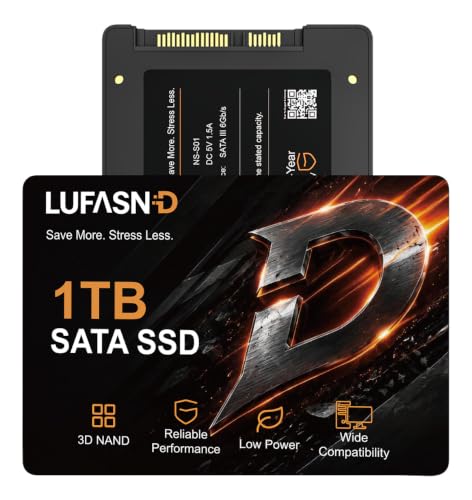 Image of Internal 1TB SATA SSD, 2.5 Inch SSD SATA III 6Gb /s, Solid State Drive, Up to 520MB /s Read Speed, 3D NAND Flash, Compatible with Laptop & Desktop PC