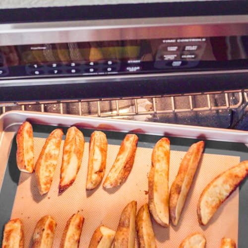 Silicone Baking Mat, 3 Pack Reusable Baking Mat, Non-Stick, Food Safe Silicone Mats for Baking, Oven Baking Sheet for Making Cookies, Macaroons, Bread(Grey 0.7mm) - 1