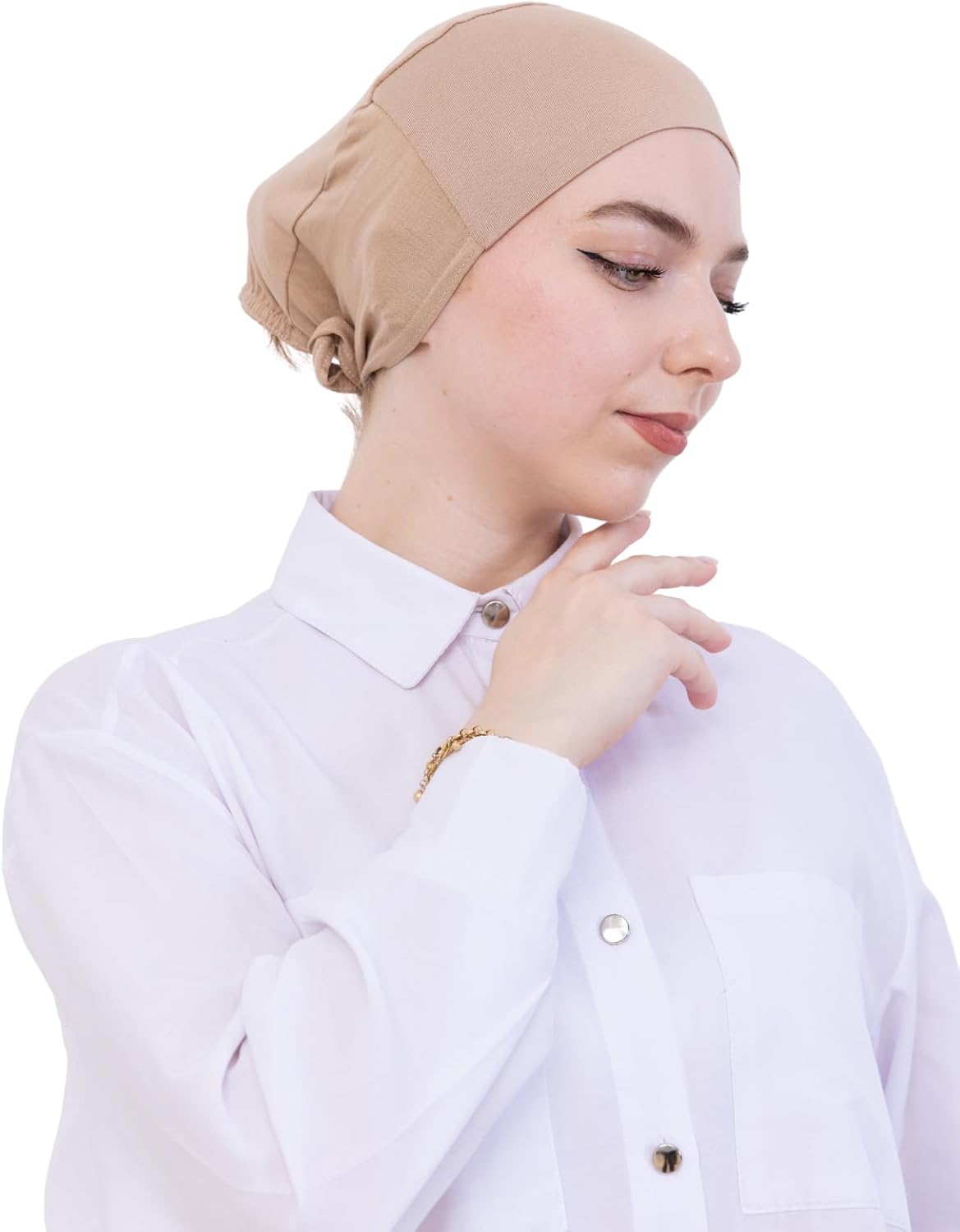 Prien Soft Undercap Hijab for Women, Cotton Islamic Bonnet, Muslim Head Scarf Inner Cap for Prayer Wear, Turban Hat Ramadan