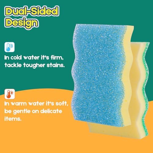 LAUNDRYLUX Scrub Sponge, 4 Pack Dual-Sided Temperature-Responsive Scrubber - 1