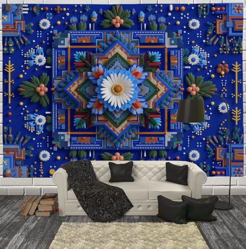 Tapiz de pared JRISEMECY 200x150 cm de mandala azteca 3D para fondo de fotografía