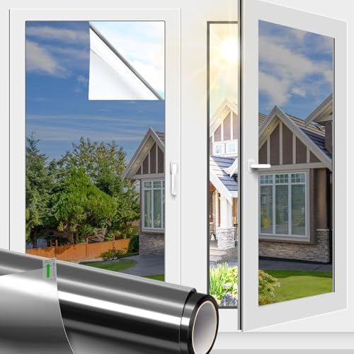 FILMGOO Window Privacy Film One Way Heat Blocking Mirror Tint 17.5" x7.8'