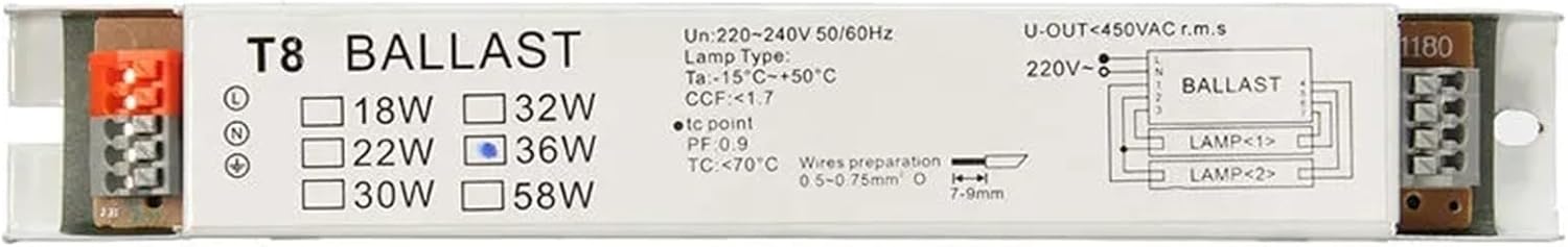 1PCS 220-240V AC 2x18W 2x30W 2x36W 2x58W Wide Voltage T8/T5 Electronic Ballast Fluorescent Lamp Ballasts(T8 1x30W)