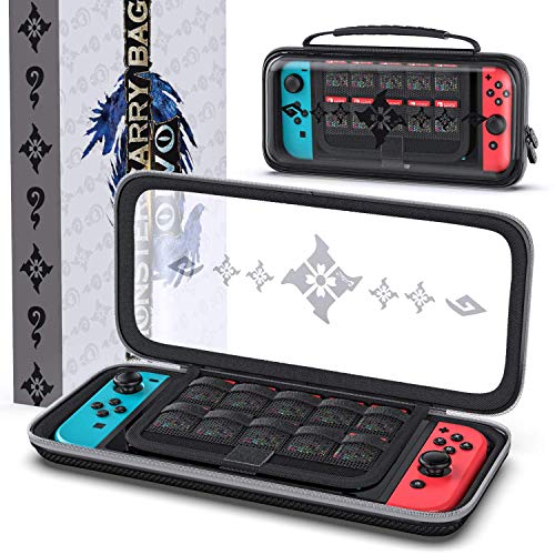 OIVO Hoesje voor Nintendo Switch/Switch Lite, harde schaal case met opslag voor 10 games, Monster Hunter Rise draagtas, beschermhoes compatibel met Nintendo Switch/Switch Lite