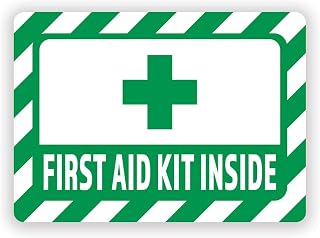 2-Pack First Aid Kit Inside Vinyl Decal Sticker | 7-Inch by 5-Inch | Premium Quality Vinyl Decal | Laminated with UV Protective Laminate | PD2733