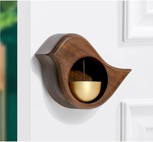 Miniatura 8 de Timbre inalámbrico de los comerciantes Campana para la apertura de la puerta en forma de pájaro decorativo colgante de madera Timbre para puertas