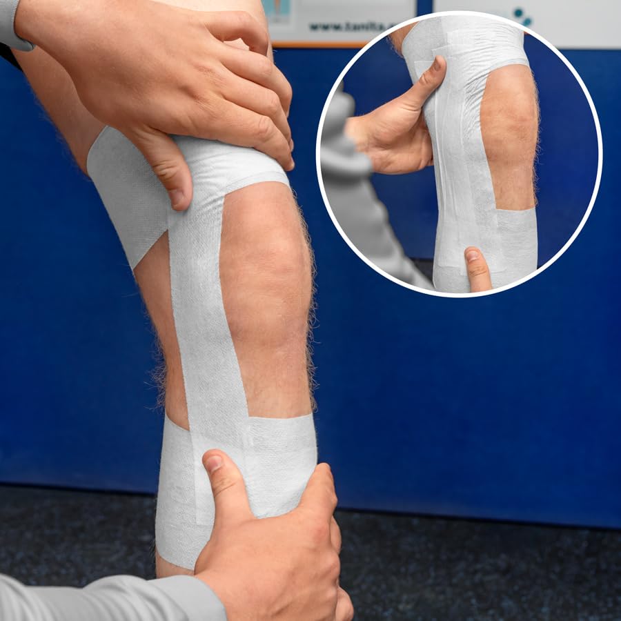 FORZA Fixierband – Hypoallergener, dehnungsfreier Fixierverband für Sport und Physiotherapie – Wasser- und schweißresistent – ​​Erhältlich in 5cm oder 10cm Breite (96er Packung, 10cm x 5m)