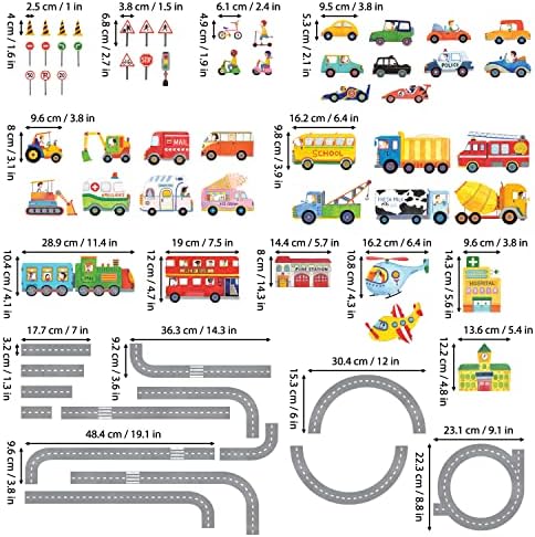 DECOWALL SG3-1404P1405 The Road and Transports Kids Wall Stickers Decals Peel and Stick Removable Nursery Bedroom Living Room art murals decorations decor bathroom kitchen boy girls baby vehicle 6 51PROBna2uL. AC