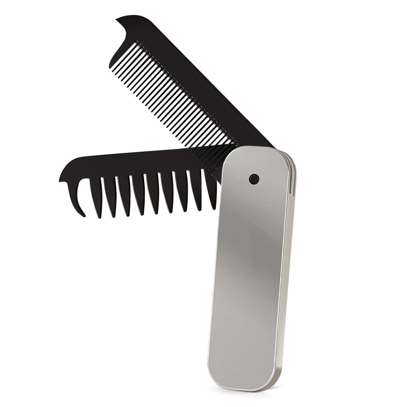 Folding Travel Hair Comb, 2-in-1 Fine And Wide Tooth Styling Comb For Women Men And Girls, Portable Hair Brush, Pocket Beard Hair Comb For Grooming Home & Beauty Salon