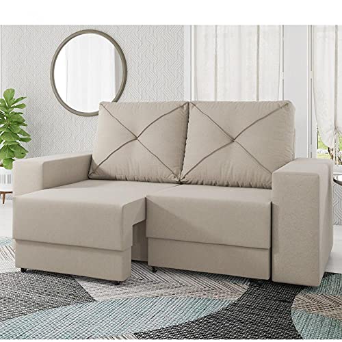 Sofá 3 Lugares Retrátil 1,80m Smart Yescasa Areia