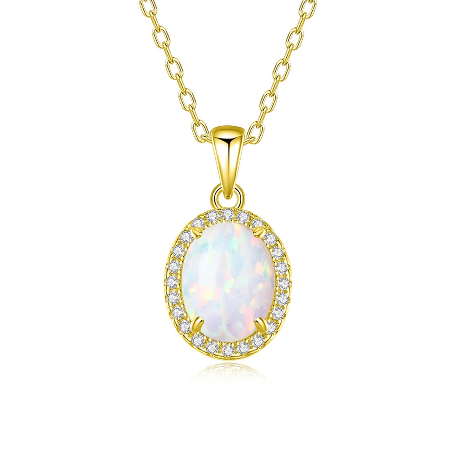 Wycian Delicado collar de oro para mujer de 18 pulgadas, collares de cadena ovalada para mujer, 40 + 5 cm