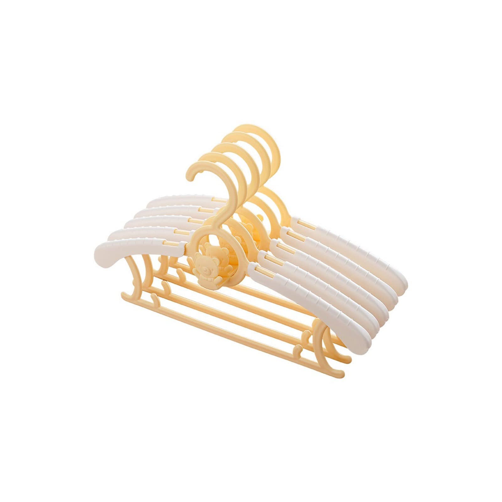JINGYAN Standard Hangers 5PCS Clothes Hanger Windproof Non-slip Coats Clothing Organizer Racks Adjustable Plastic Display Hangers(Yellow)