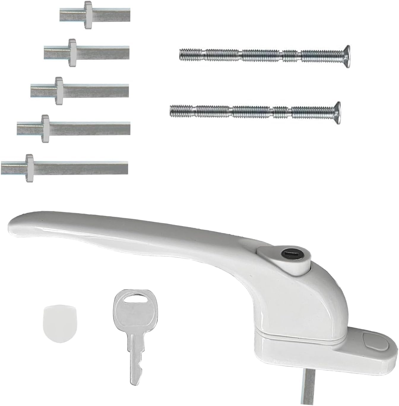 Lubastia Universal Multi-Spindle uPVC Window Handle with Locking Mechanism for Enhanced Security and Easy Installation