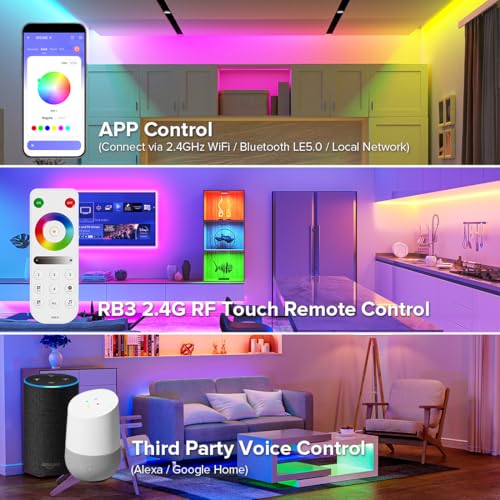 Tira LED RGB WS2812B 6.4FT con Control WiFi y Bluetooth miniatura 7