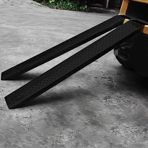 ACXIN 2 Stück Auffahrrampe, Antirutsch Verladerampe Laderampen für Motorrad ATV Quad PKW Auto, Max 400 kg Laderampe aus Verzinkter Stahl, 135 x 23 cm (Schwarz)