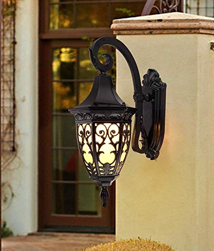 Outdoor wall lamp Continental Vintage Outdoor LED Waterproof Balcony Wall Light Creativity Tradition Glass Garden E27 Wall Lantern Lamp steampunk buy now online