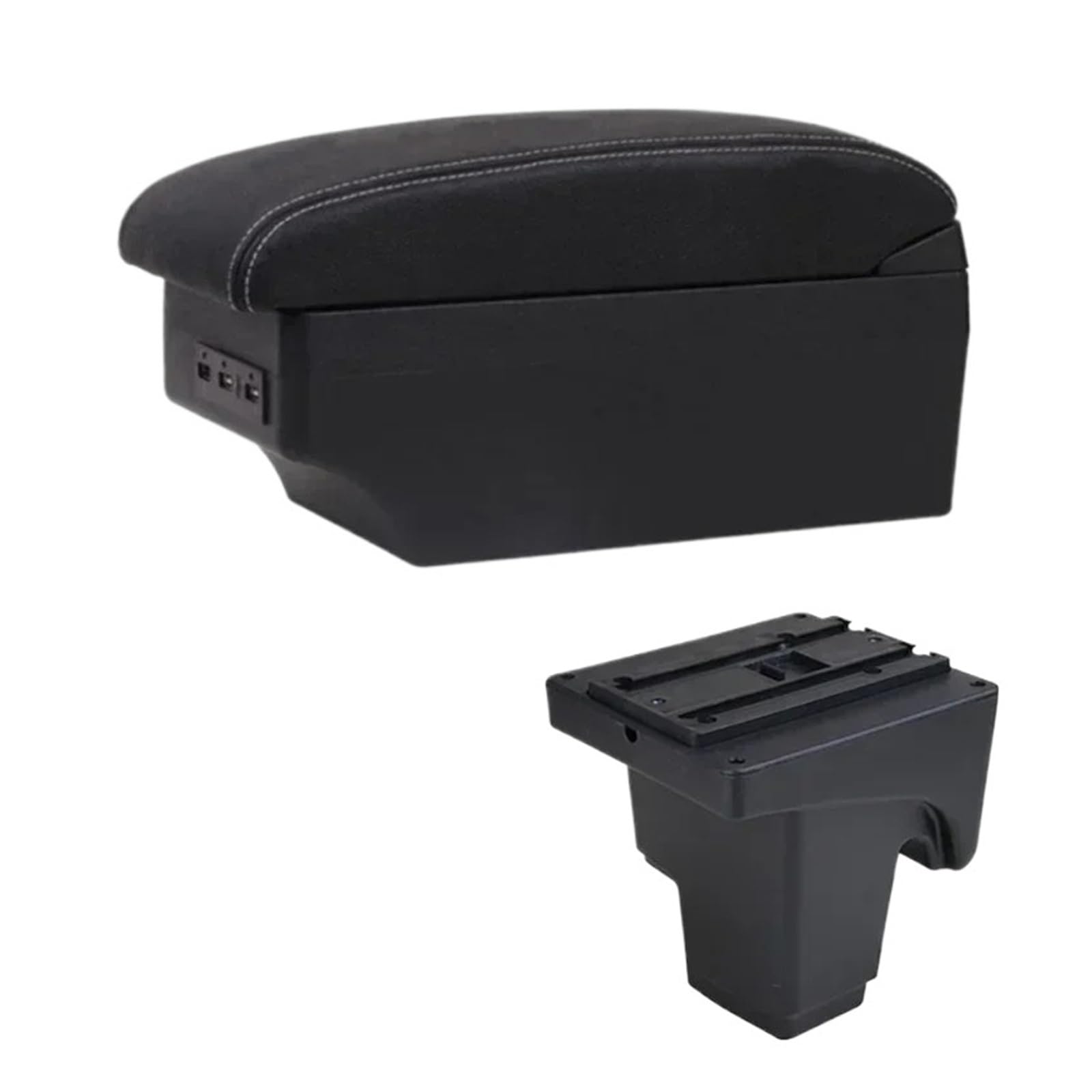 UDHQAJC For Focus 3 For Mk3 2011-2020 Car Armrest Box- Leather Interior Modification Storage Box With USB Car Centre Console Armrest Box