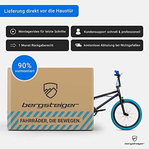 Foto von Bergsteiger Halifax 20 Zoll BMX, Fatbike, 360° Rotor-System, Freestyle, 2 Stahl Pegs, Kettenschutz, Freilauf