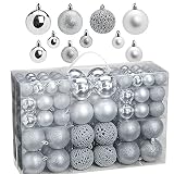 WOMA Christbaumkugeln Set in 14 weihnachtlichen Farben - 50 & 100 Weihnachtskugeln Silber aus Kunststoff - Gold, Silber, Rot & Bronze / Kupfer UVM. - Weihnachtsbaum Deko & Christbaumschmuck