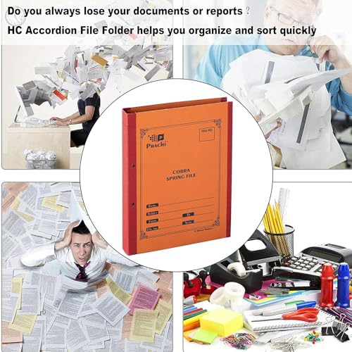 Image of TULMAN Spring Files File A4 Size Paper Cobra File Document Holder Certificates Holder-35 x 26 x 3.5 cm -Color May Vary - Pack of 6