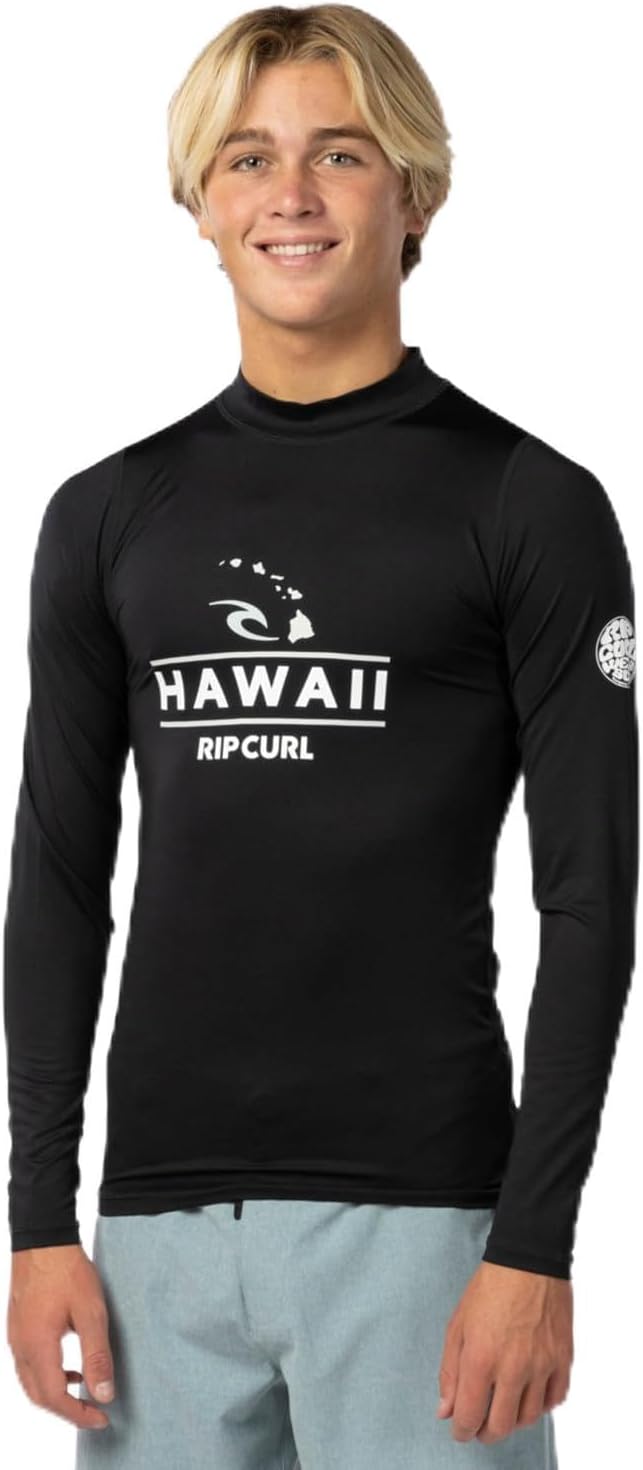 Rip Curl Men's Hawaii UPF 50+ Performance Long Sleeve Rashguard