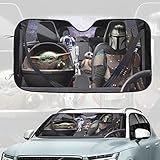 Cute Baby Funny Cartoon Windshield Sun Shade Foldable Car Sunshade Keep Your Vehicle Cool for Most Car 51x27.5 Inch