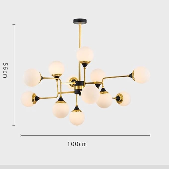 ADITAM Plafondlamp Kroonluchter, Goed Gemaakte Woonkamerlamp Creatieve Persoonlijkheid Bean Slaapkamer Restaurant Eenvoudige Moderne Verlichting Kroonluchter 100cm in Diameter Home Decor Lamp Double photo 3