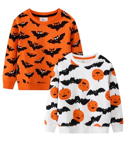 Image of LOKTARC Toddler Boys Graphic Crewneck Sweatshirts 2-Pack, Sizes 2T-7 | Cotton Blend French Terry, Dinosaur, Construction and Shark Graphics, Ribbed Trim, Preschool Daycare Outdoor