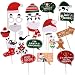 Christmas Party Photo Booth Props 22pcs Glass Cap Moustache Attached to the Sticks, NO DIY Required