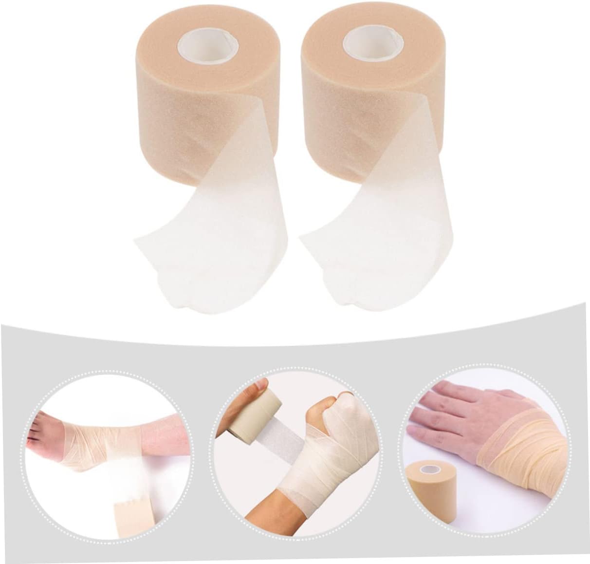 6rolls Athletic Tapes Skin-Friendly Pre-wrap Bandages for Absorption Comfort for Sports Teams Active Lifestyles Color
