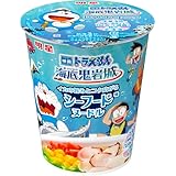 明星 映画ドラえもん 新・のび太の海底鬼岩城 シーフード味ヌードル[12個入、カップ麺、ラーメン、イカの旨みとコク広がる、フタうら、ひみつ道具紹介、64g]