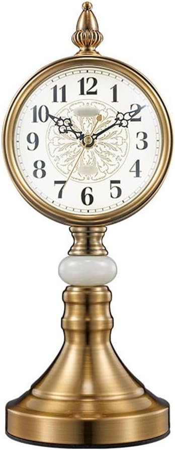 Sitting Room Clock Table Table Pendulum Metal Plated Copper Bedside Sitting Clock Silent Clock