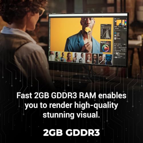 Image of ZEBR0NICS GT610 Graphics Card, 2GB DDR3 Memory, PCIe 2.0 Interface, HDMI DVI VGA Connectivity, Heatsink with Cooling Fan, Desktop GPU for Everyday Computing and Multimedia