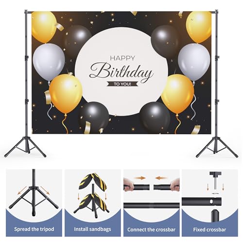 Backdrop Stand 10x7.5ft, Height Adjustable and Width Adjustable Backdrop Stand, Back Drop Stand for Balloon Arch, Photo, Parties - Image 3