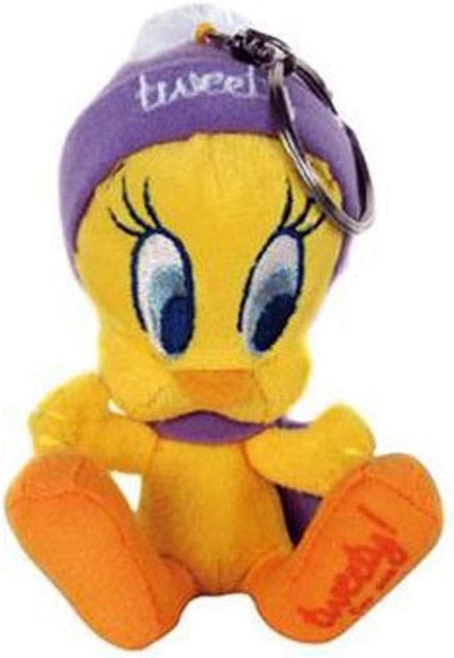 Titi Tweety Bird Soft Toy Keyring with Hat (Purple)
