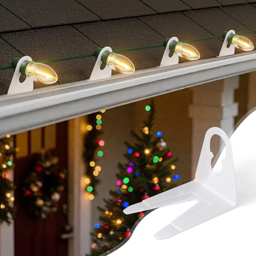 Pack of 100 Original Shingle Tab for C7 C9 Lights, Christmas Light Clips for Holiday String Light Outdoor by Brightown - Used condition - CA$5.32